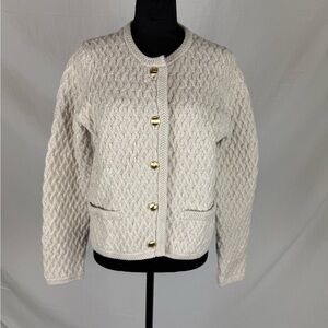Ann Taylor Cable Knit Sweater Jacket – Women’s Size Large – Like New- Oatmeal